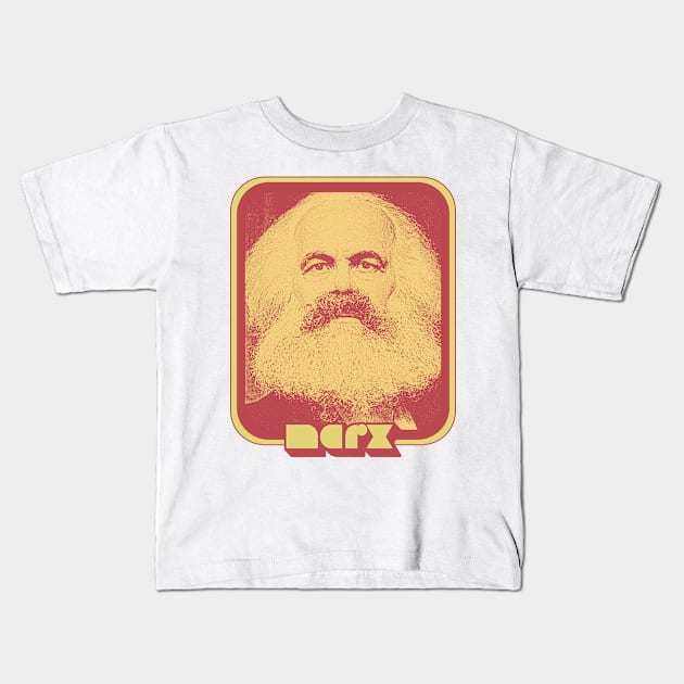 Karl Heinrich Marx // Retro Aesthetic Fan Art Design Kids T-Shirt by DankFutura